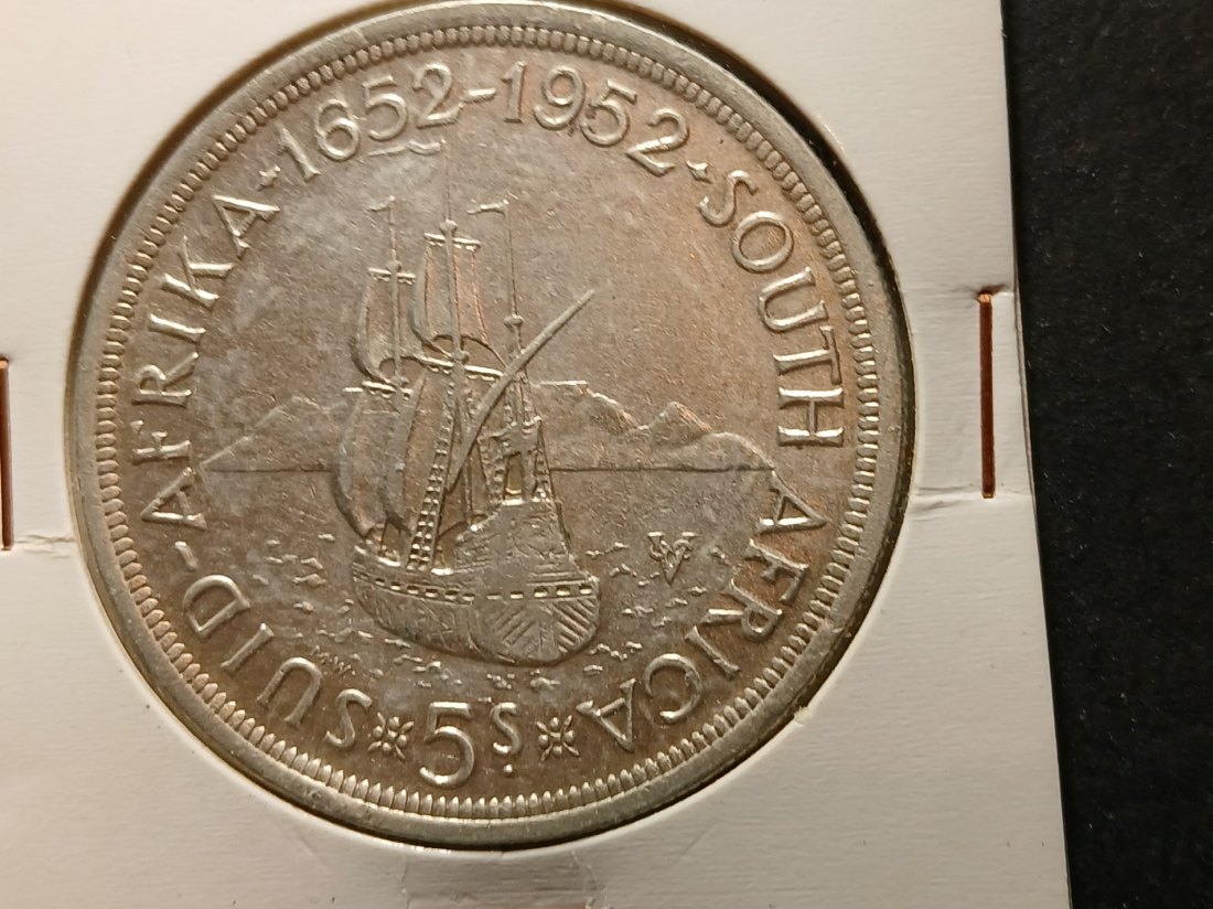  South Africa - 5 Shilling 1952 silber   