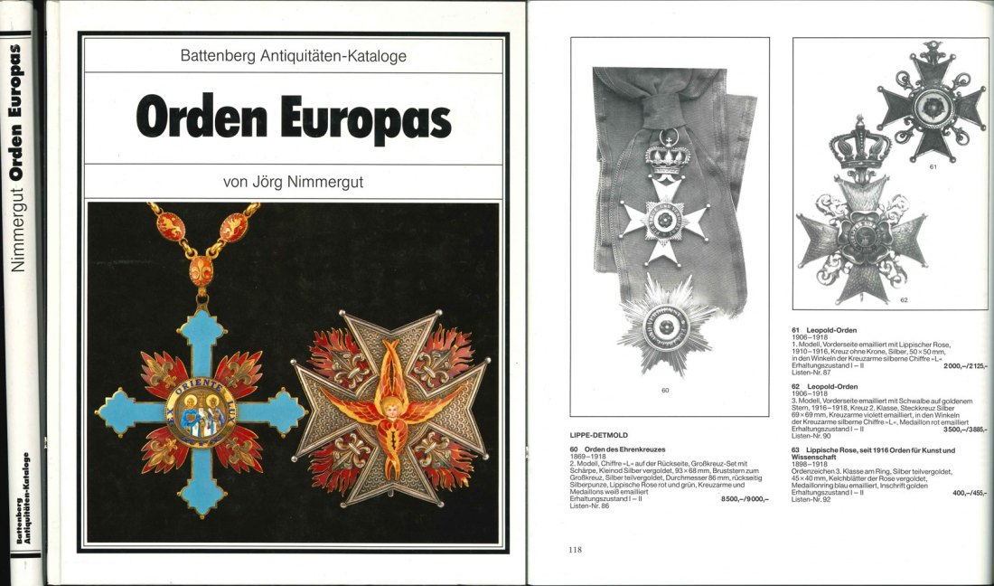  Jörg Nimmergut: Orden Europas;  Augsburg 1991   