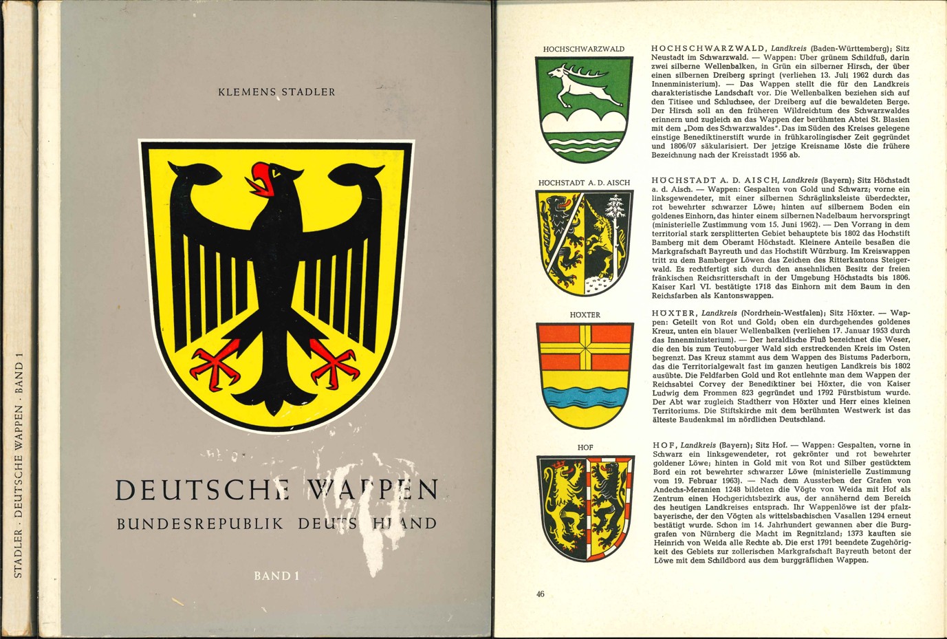  Stadler: Deutsche Wappen Band 1, Die Landkreiswappen – Bremen 1964   