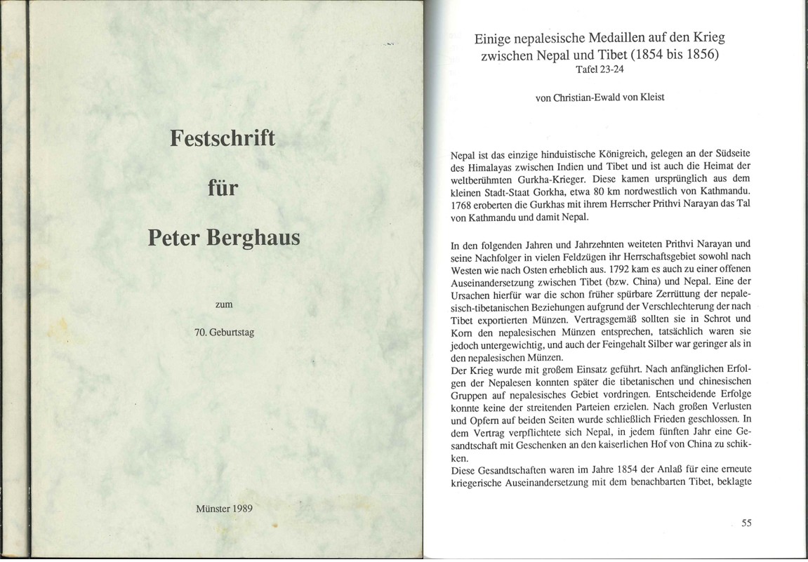  Festschrift für Peter Berghaus zum 70. Geburtstag. Münster 1989   