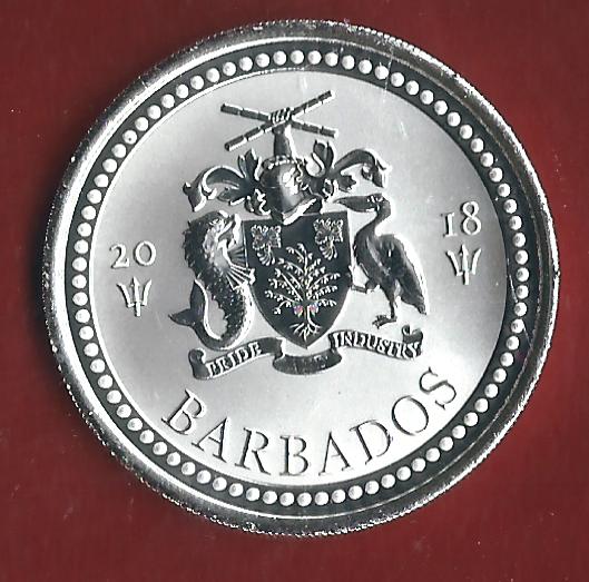  Barbados 1 D. 2018 St in oK Koblenzer Münzen Studio Koblenz Frank Maurer AH638   