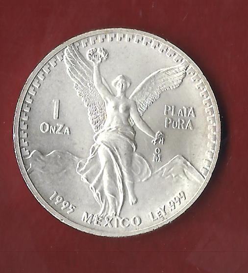  Mexico 1 OZ AG 1995 ohne Kapsel. Koblenzer Münzen Studio Koblenz Frank Maurer AH641   