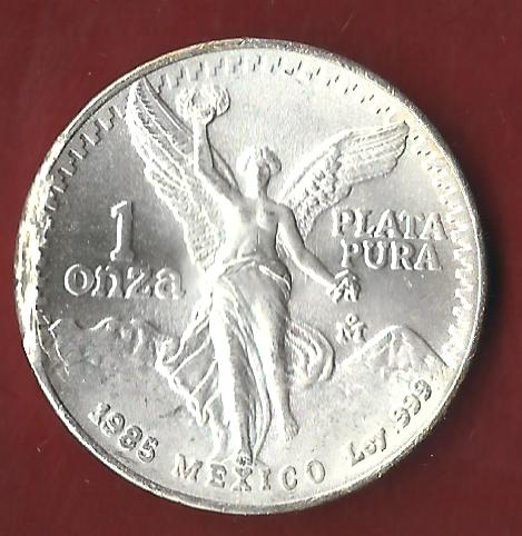  Mexico 1 OZ AG 1985 St Fehler rar ohne Kapsel. Koblenzer Münzen Studio Koblenz Frank Maurer AH643   