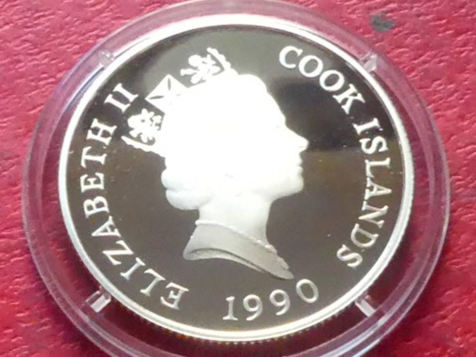  Silbermünze Cook Islands 10 Dollars 1992 „Skilanglauf“ PP/Proof, 925er Silber   