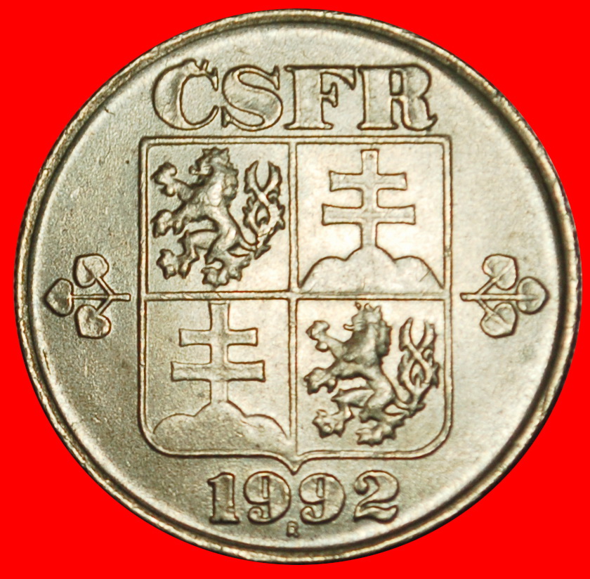  Ⰶ POST COMMUNIST (1991-1992):CZECHOSLOVAKIA★50 HELLERS 1992 UNC MINT LUSTRE★LOW START! ★ NO RESERVE!   