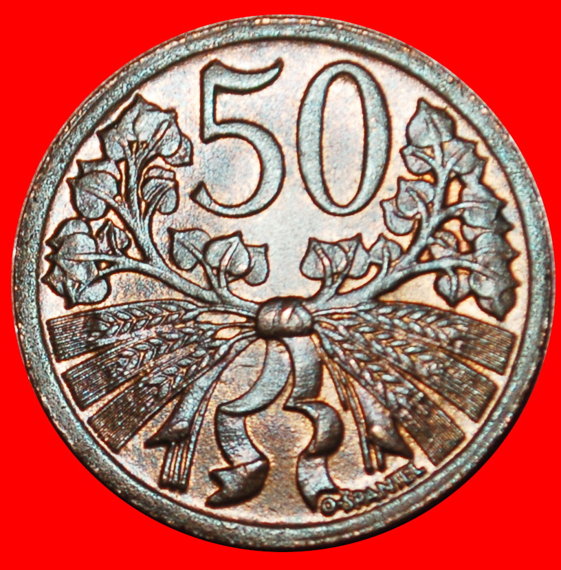  Ⰶ COMMUNISM LION(1947-1950): CZECHOSLOVAKIA★50 HELLERS 1947 UNC MINT LUSTRE★LOW START! ★ NO RESERVE!   