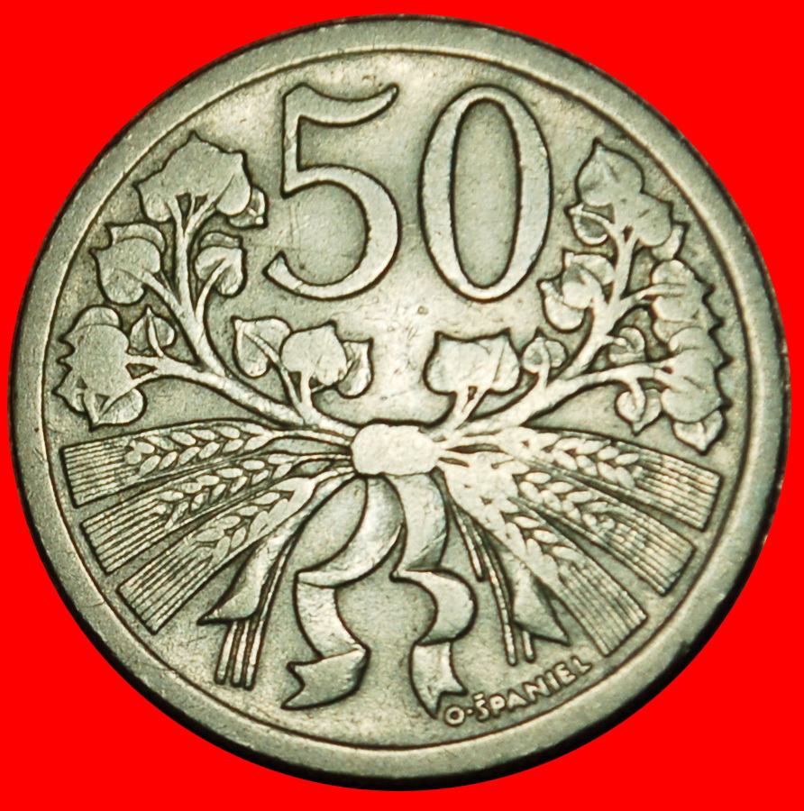  Ⰶ DOUBLE CROSS (1921-1931): CZECHOSLOVAKIA ★ 50 HELLERS 1924 LION DISCOVERY★LOW START! ★ NO RESERVE!   