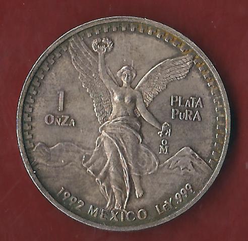  Mexico 1 OZ AG 1992 St  ohne Kapsel. Koblenzer Münzen Studio Koblenz Frank Maurer AH650   