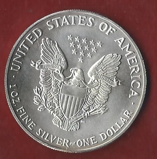  USA 1 D. Silver Eagle 1992 St  ohne Kapsel. Koblenzer Münzen Studio Koblenz Frank Maurer AH659   