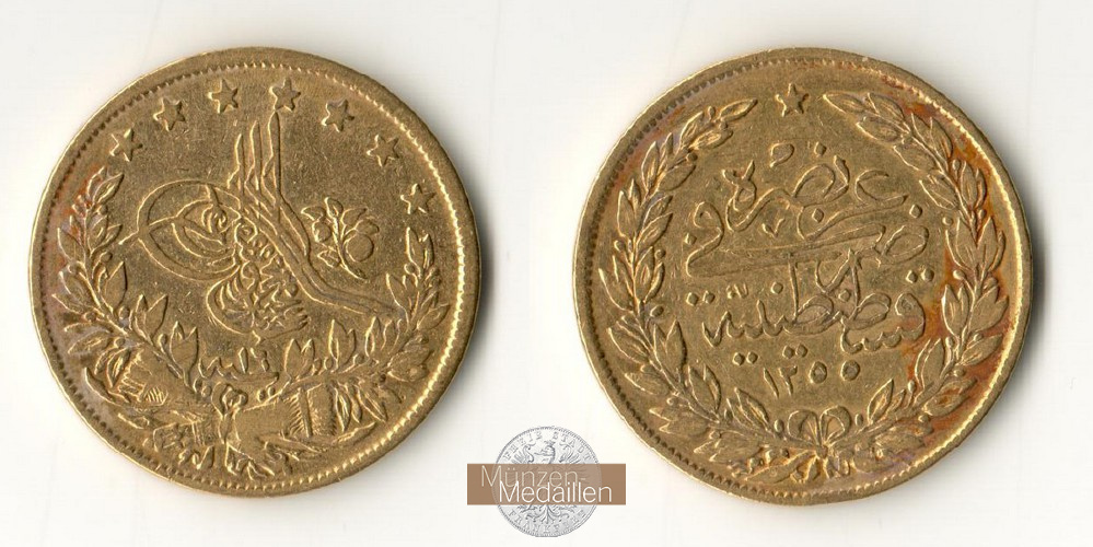 Türkei, Sultan Abdülmecid I. 1839-1861. MM-Frankfurt Feingold: 6,61g 100 Piaster 1255 (1839) 