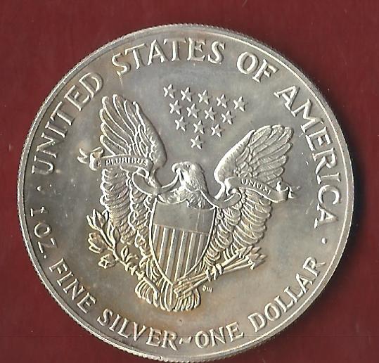  USA 1 D. Silver Eagle 1992 St  ohne Kapsel. Koblenzer Münzen Studio Koblenz Frank Maurer AH660   