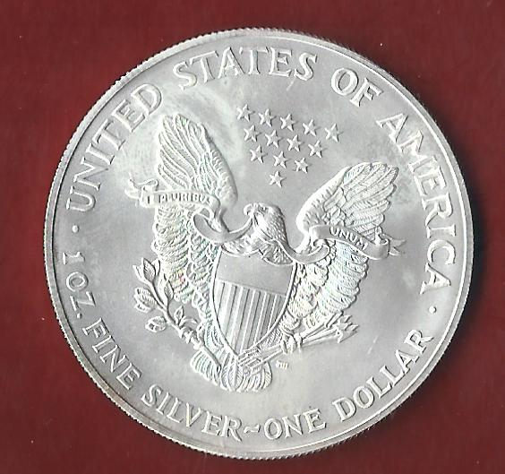  USA 1 D. Silver Eagle 2001 St  ohne Kapsel. Koblenzer Münzen Studio Koblenz Frank Maurer AH661   