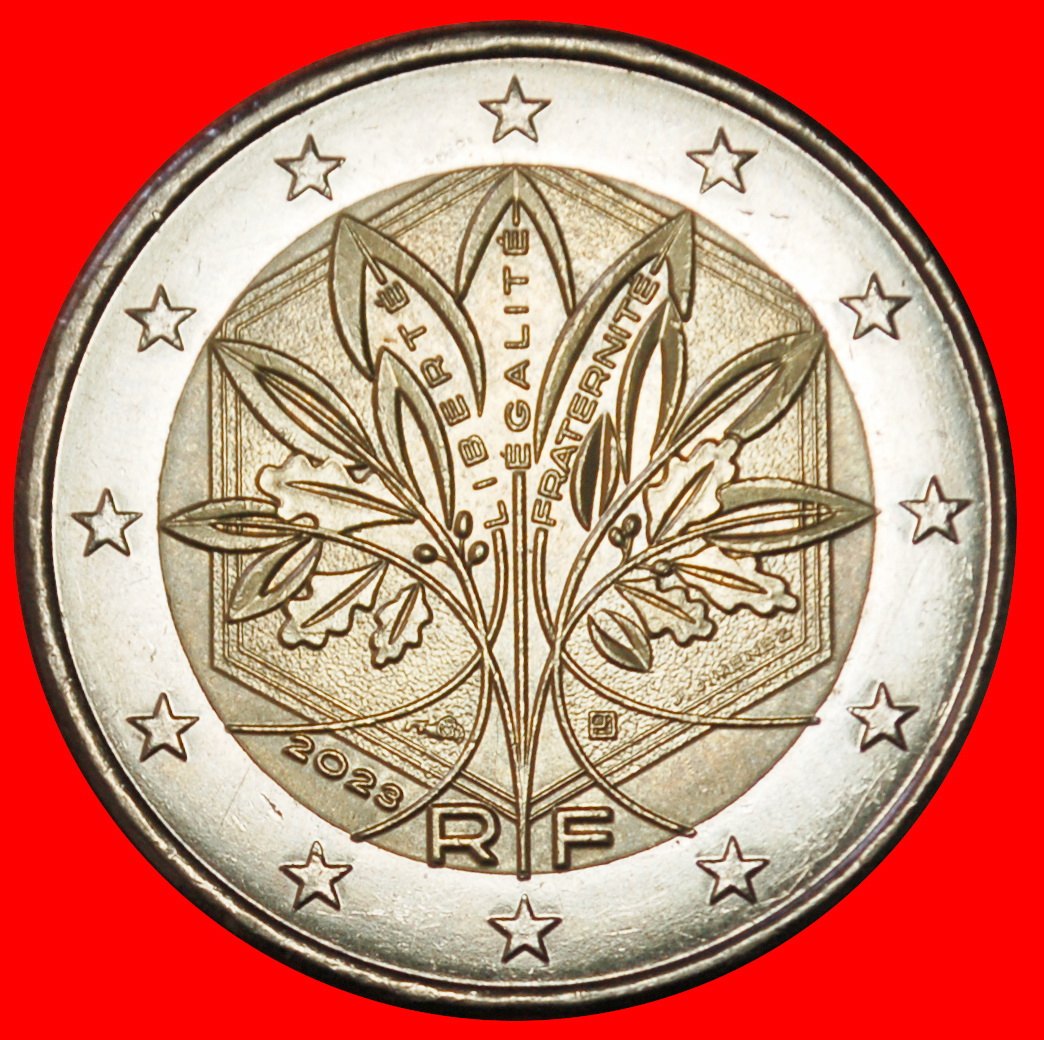  Ⰶ NON-PHALLIC TYPE 2022-2025:FRANCE★2 EUROS 2023 WORLD TREE UNC MINT LUSTRE★LOW START ★ NO RESERVE!   