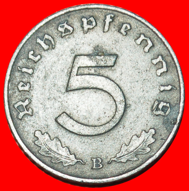  Ⰶ DRITTES REICH (1933-1945): DEUTSCHLAND★5 REICHSPFENNIG 1941B! ÖSTERREICH 1940-1945★OHNE VORBEHALT!   