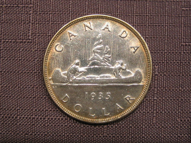  Kanada 1 Dollar 1935 Georg. Silber   