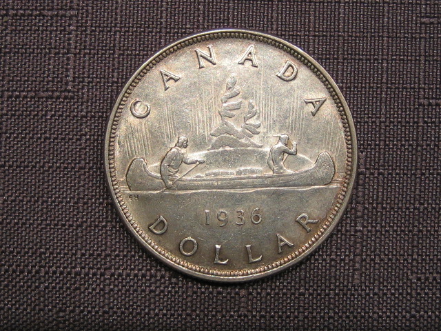  Kanada 1 Dollar 1936 Georg. Silber   