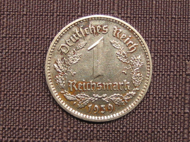  III. Reich 1 Mark 1939 A. Seltener   