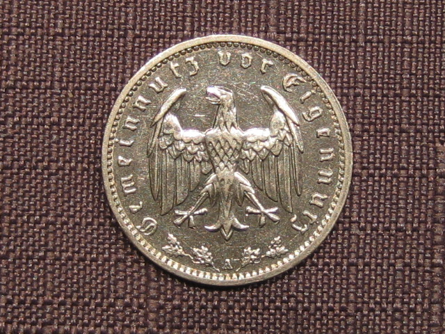  III. Reich 1 Mark 1939 A. Seltener   