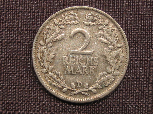  Weimar 2 Reichsmark 1926 D. Silber   