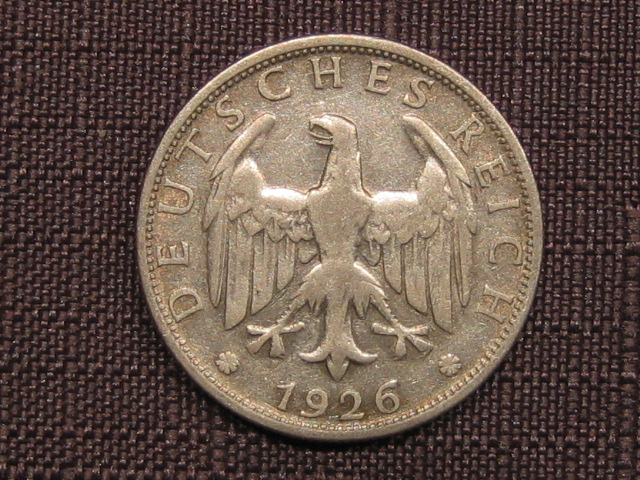  Weimar 2 Reichsmark 1926 D. Silber   