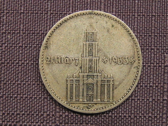  III.Reich 2 Reichsmark 1934 D. Kirche Datum.Silber   