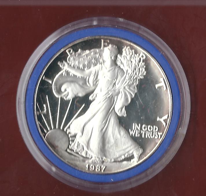  USA Silver Eagle Proof 1987 AG 1 OZ Koblenzer Münzen Studio Koblenz Frank Maurer AH675   