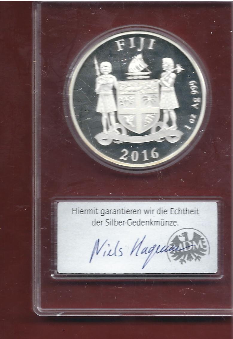  Fiji 2016 PP  AG 1 OZ Koblenzer Münzen Studio Koblenz Frank Maurer AH697   