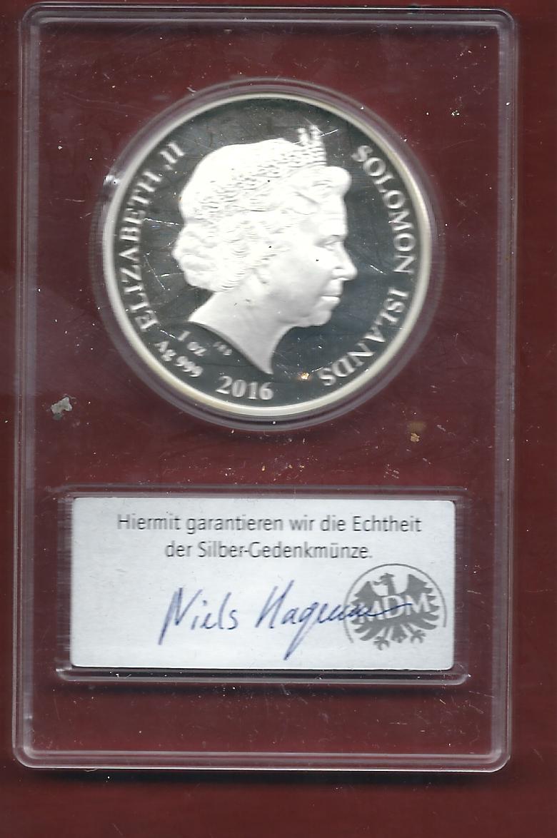  Salomon 2016 PP  AG 1 OZ Koblenzer Münzen Studio Koblenz Frank Maurer AH698   