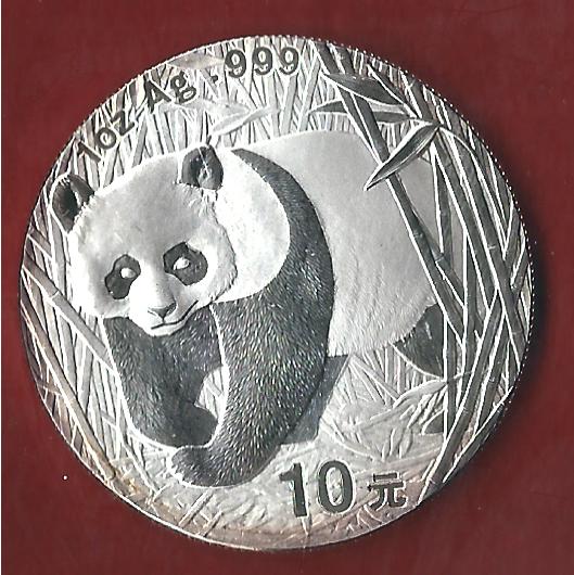  China Panda 2002 1 OZ  AG  Koblenzer Münzen Studio Koblenz Frank Maurer AH700   