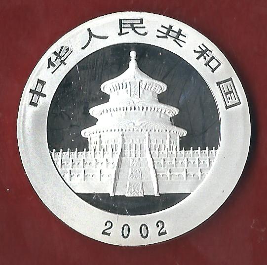  China Panda 2002 1 OZ  AG  Koblenzer Münzen Studio Koblenz Frank Maurer AH700   