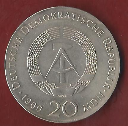  DDR  20 Mark Leibniz 1966  Koblenzer Münzen Studio Koblenz Frank Maurer AH575   