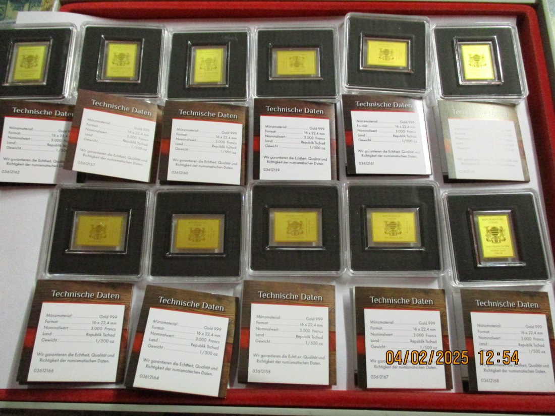  Anlage Gold 11 x 1/500 Oz Gold 999er Gewicht alles 0,6842 Gramm /1100260 / V3   