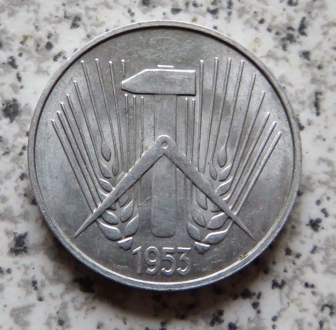  DDR 10 Pfennig 1953 A, Erhaltung   