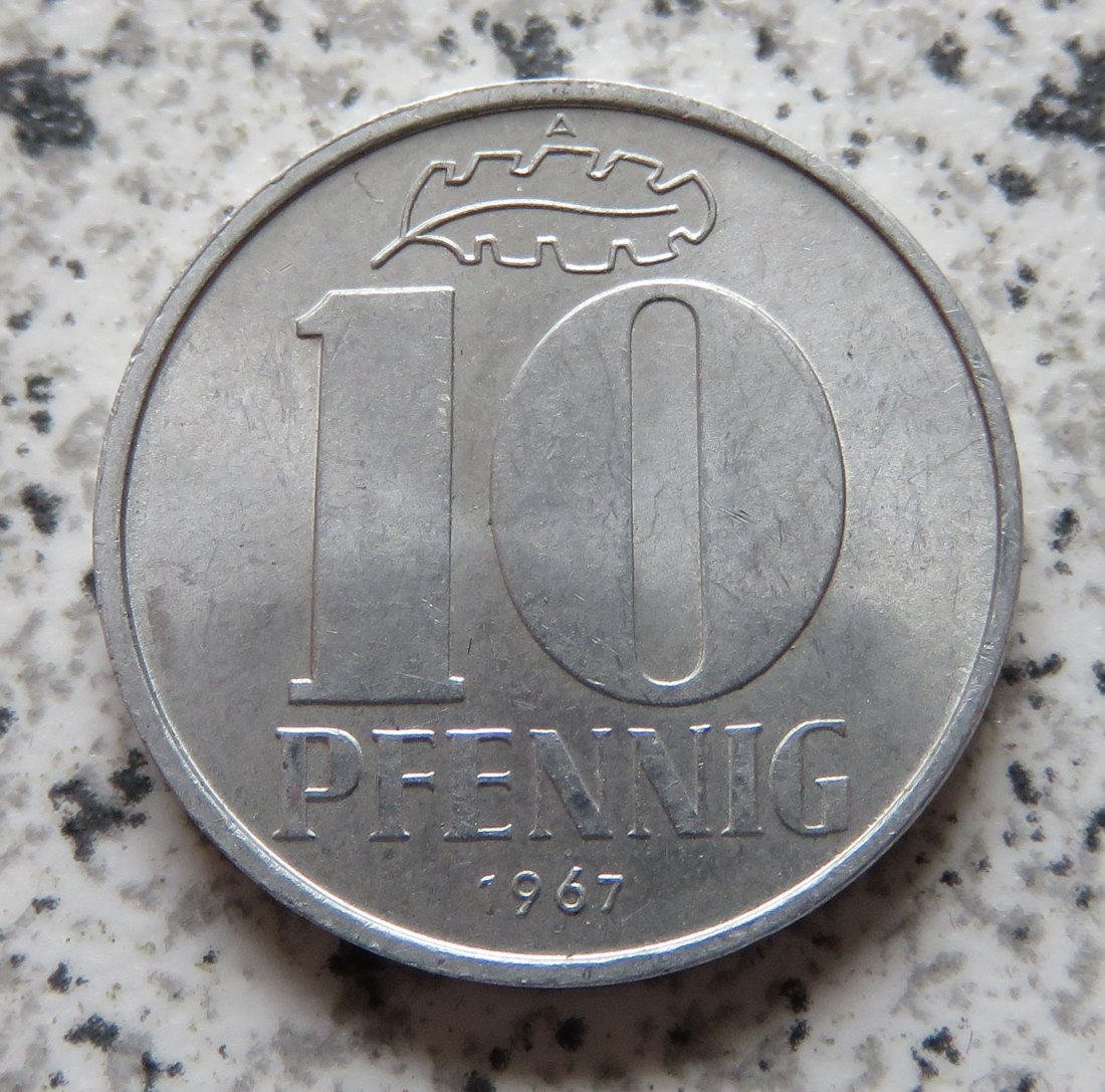  DDR 10 Pfennig 1967 A, besser   