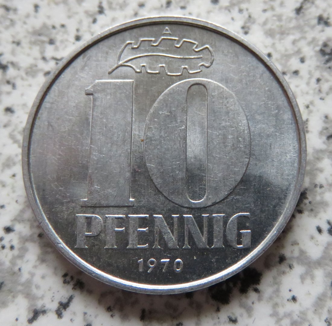  DDR 10 Pfennig 1970 A, besser   