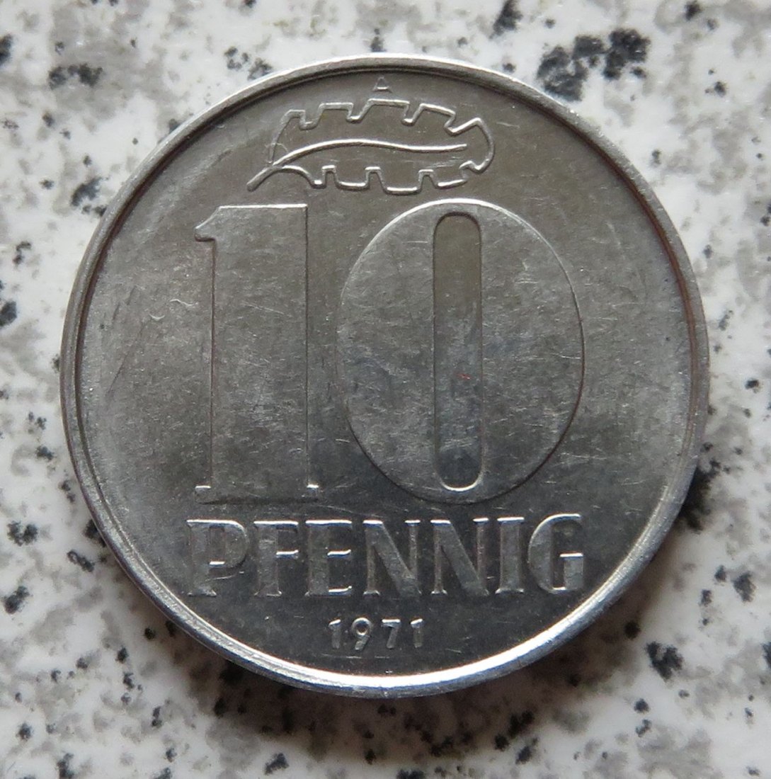  DDR 10 Pfennig 1971 A, besser   