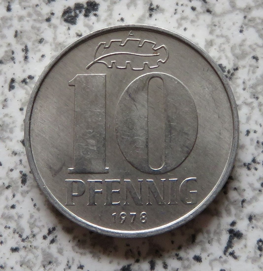  DDR 10 Pfennig 1978 A, Erhaltung   