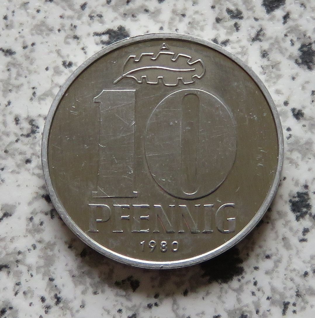  DDR 10 Pfennig 1980 A, Export   