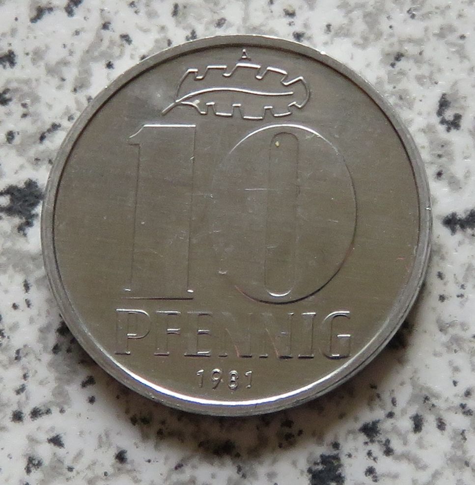  DDR 10 Pfennig 1981 A, Export   