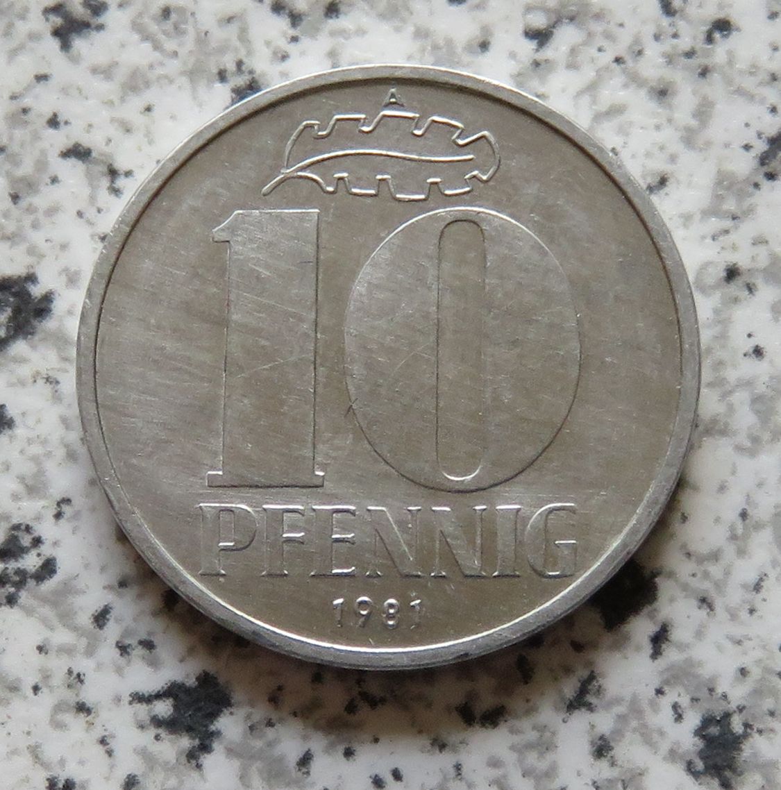  DDR 10 Pfennig 1981 A, besser   