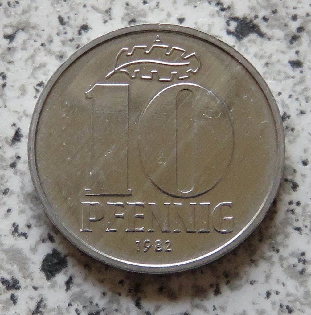  DDR 10 Pfennig 1982 A, Export   