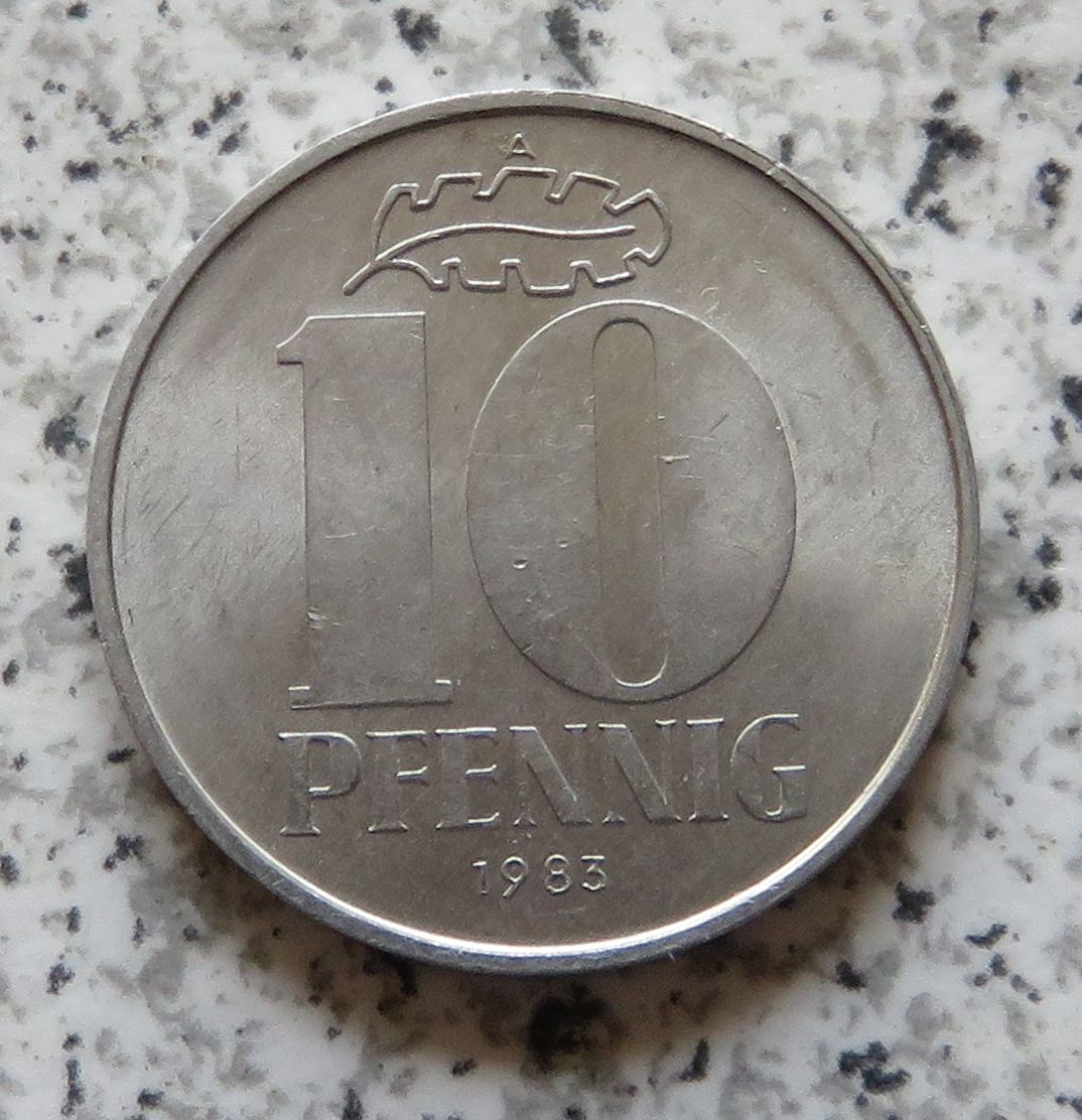  DDR 10 Pfennig 1983 A, besser   