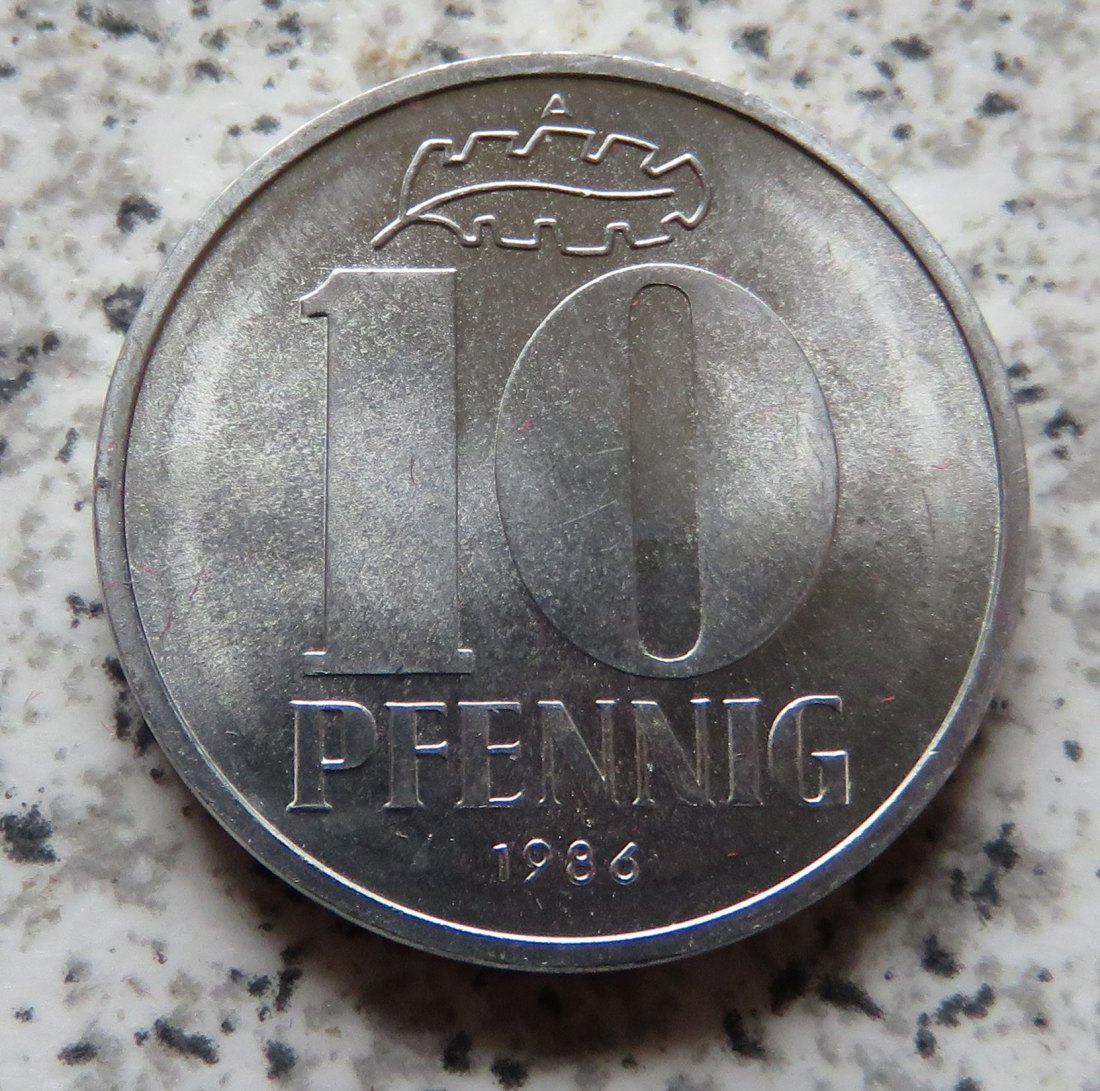  DDR 10 Pfennig 1986 A, Erhaltung   