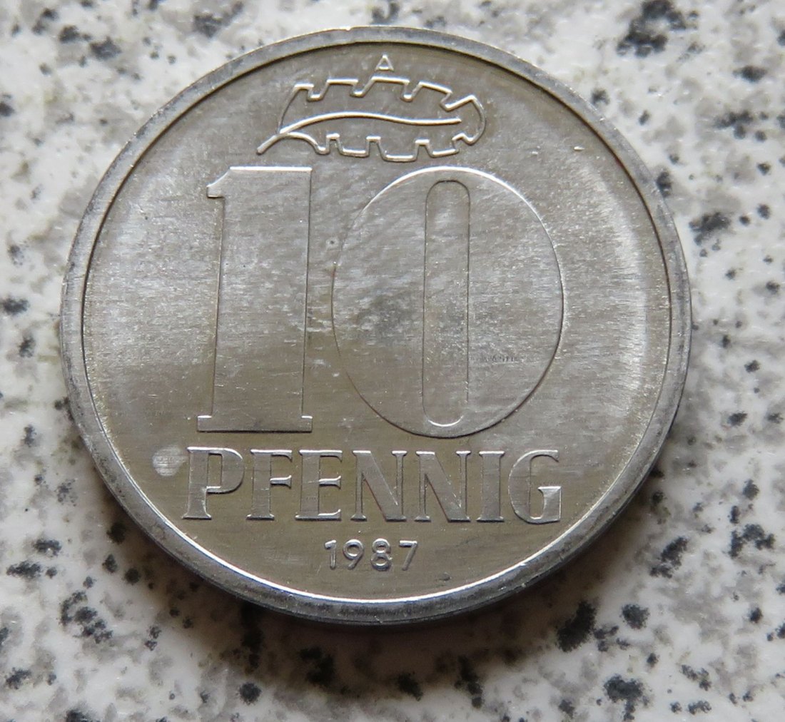  DDR 10 Pfennig 1987 A, Erhaltung   