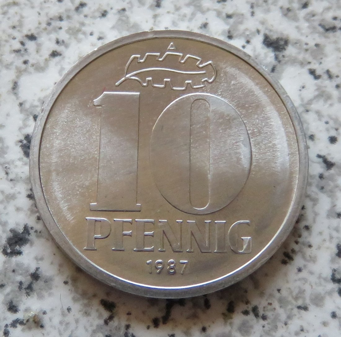  DDR 10 Pfennig 1987 A, Erhaltung   