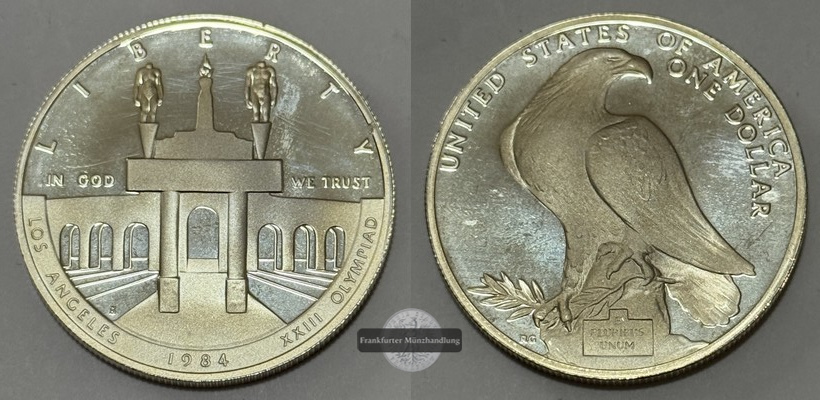  USA  1 Dollar   1984  S  XXIII. Olympische Sommerspiele LA  FM-Frankfurt  Feinsilber: 24,06g   