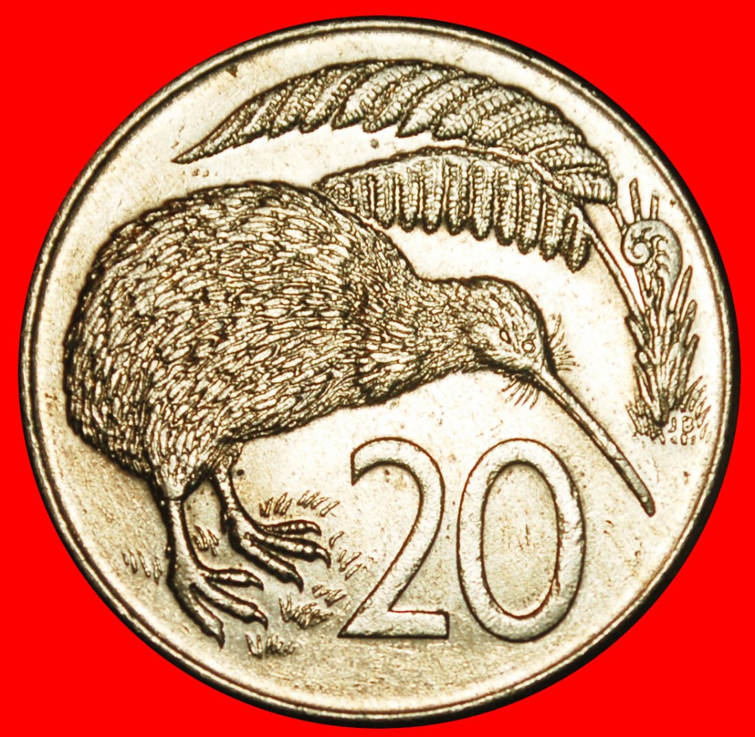  Ⰶ CANADA KIWI (1967-2006):NEW ZEALAND★20 CENTS 1981! ELIZABETH II 1953-2022! LOW START ★ NO RESERVE!   