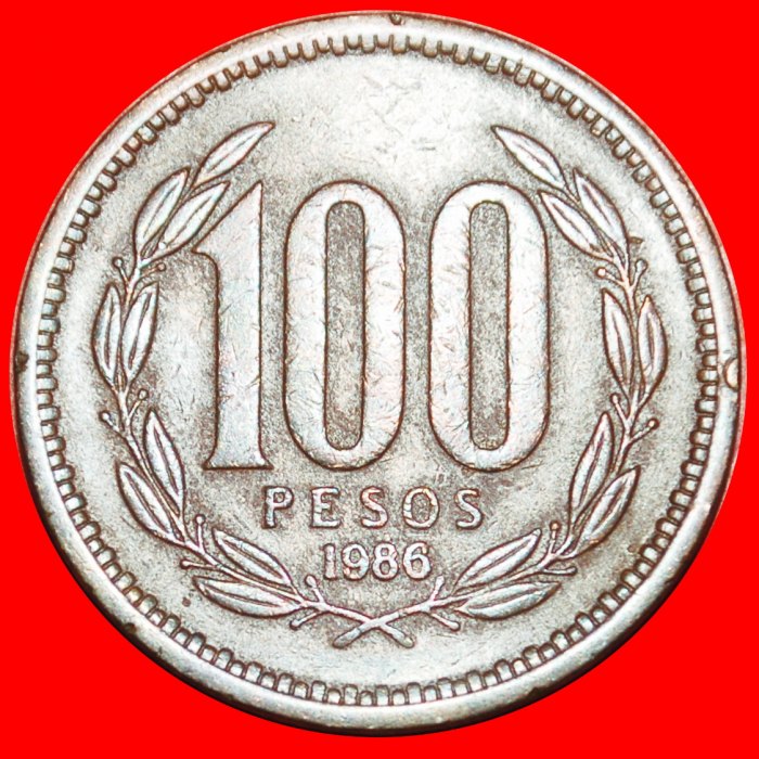  Ⰶ CROWNED CONDOR (1981-2000): CHILE ★ 100 PESOS 1986 ERROR! LOW START ★ NO RESERVE!   