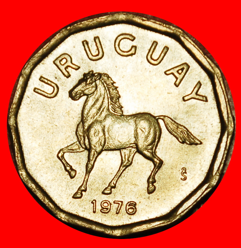  Ⰶ CHILE (1976-1981): URUGUAY ★ 10 CENTESIMO 1976 PFERD! STG STEMPELGLANZ! ★OHNE VORBEHALT!   