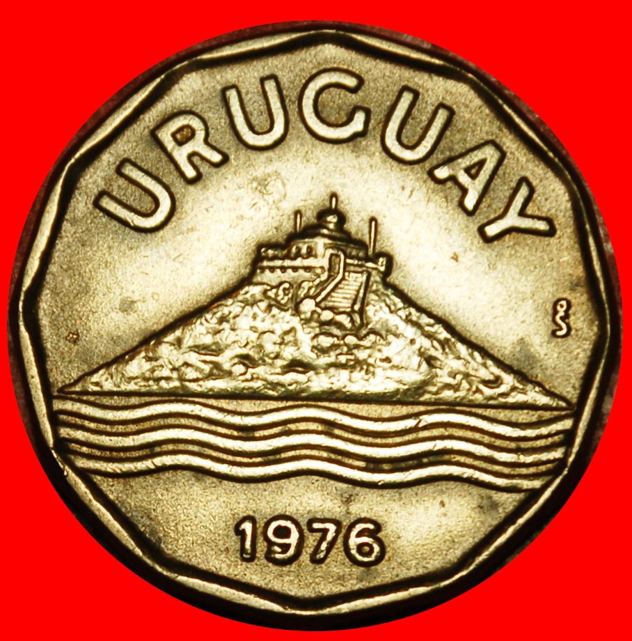  Ⰶ CHILE (1976-1981): URUGUAY ★ 20 CENTESIMOS 1976 FORTRESS! MINT LUSTRE! LOW START ★ NO RESERVE!   